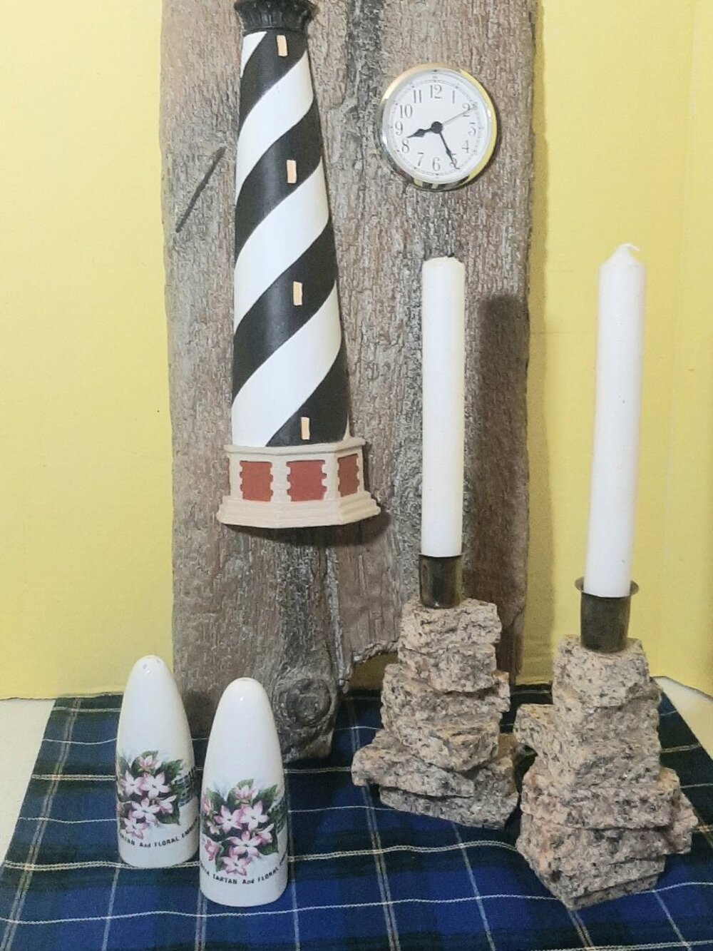 Nautical Decor. Battery operated (working) 3D Lighthouse Clock etc